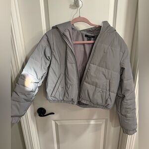 Forever 21 Light Gray Puffer Jacket